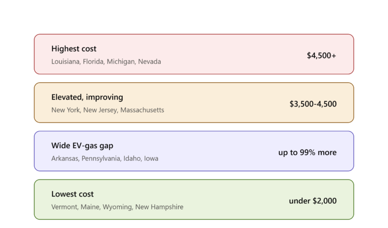 Average Electric Car Insurance Cost by State (2026 Data)